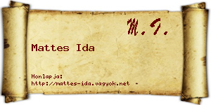 Mattes Ida névjegykártya